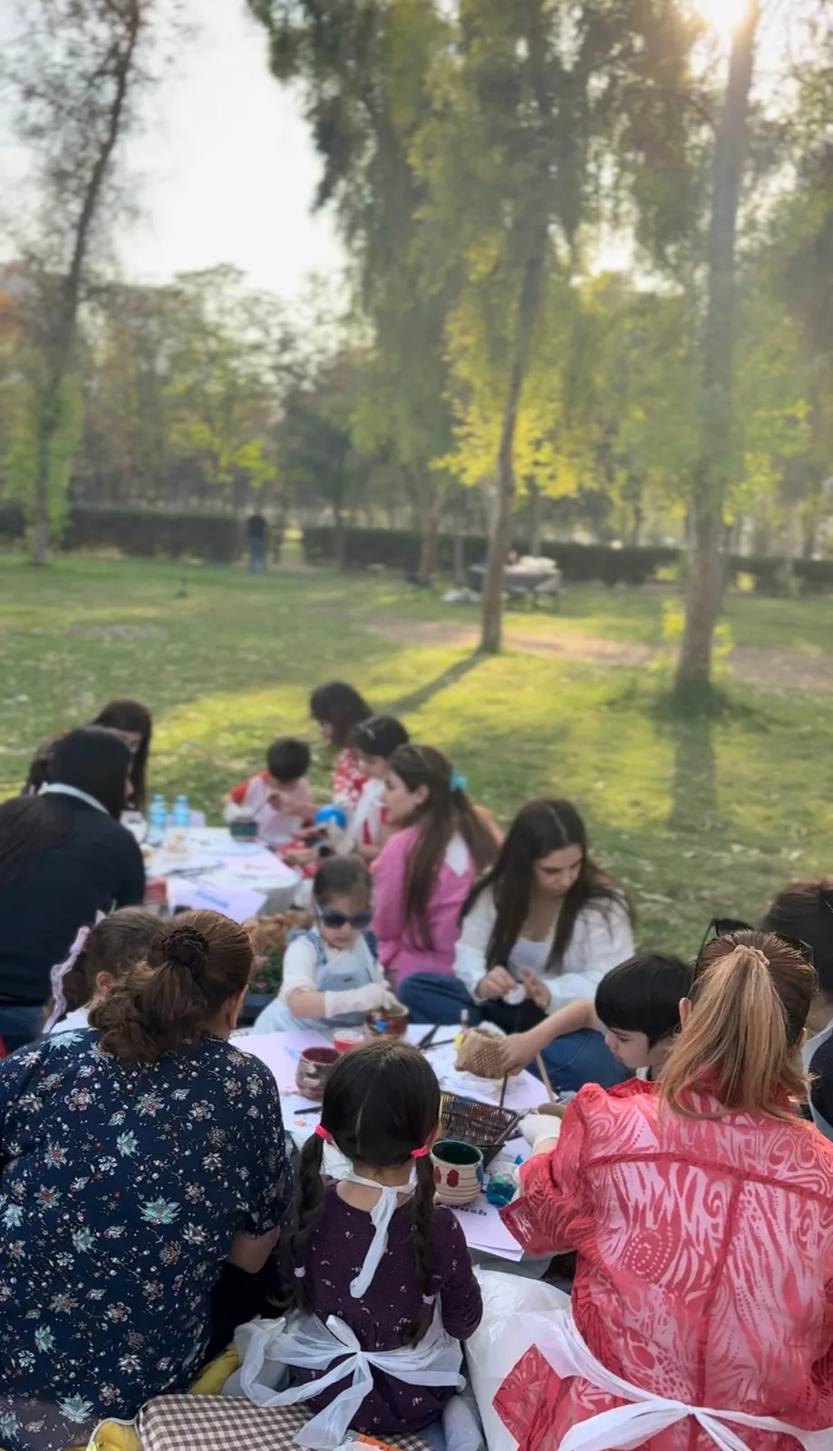 Moms and children outdoor activity